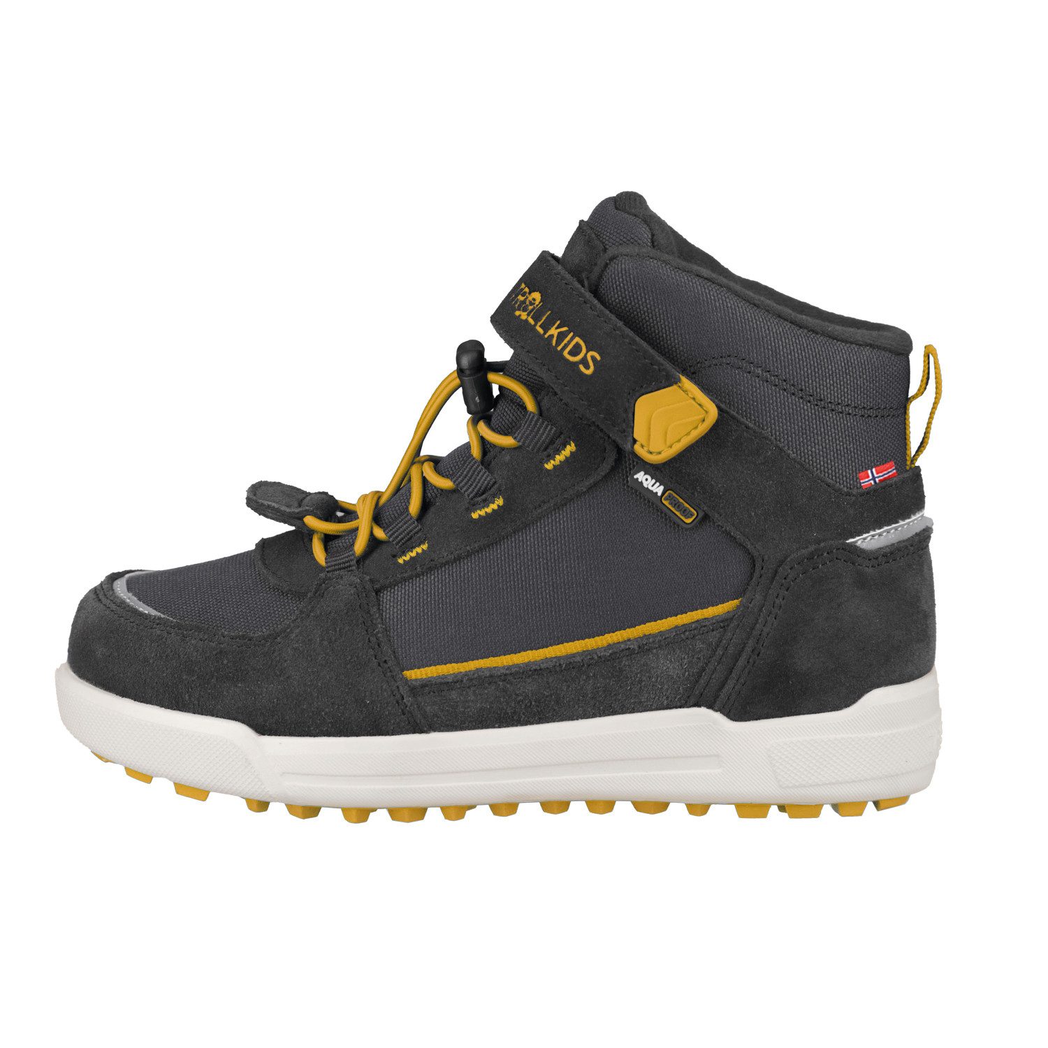 TROLLKIDS KIDS GRYLLEFJORD MID CUT Winterstiefel wasserdicht, Klettverschluss, reflektierende Details