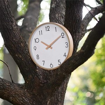 Novzep Wanduhr Holzwanduhr, genaue Zeitmessung, geräuschloses Uhrwerk, (hohe Linsenoberfläche, geeignet für Schlafzimmer, Wohnzimmer)