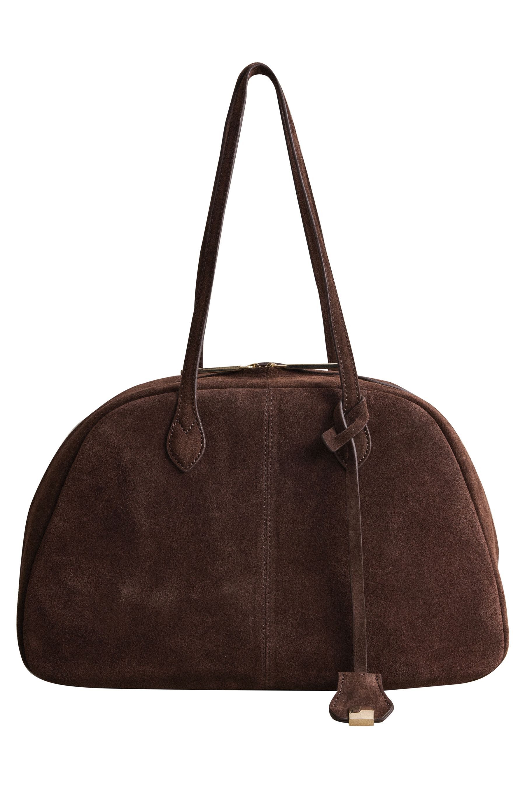 Next Schultertasche Schultertasche Bowlingtasche aus Veloursleder (1-tlg)