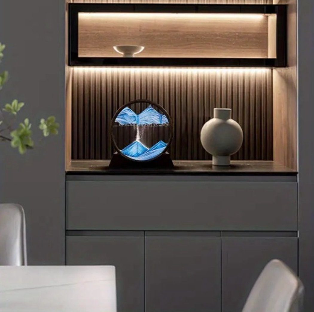 TUABUR Sanduhr 3D-Treibsand-Bastel-Sanduhr, Desktop-Home-Office-Dekoration Purple