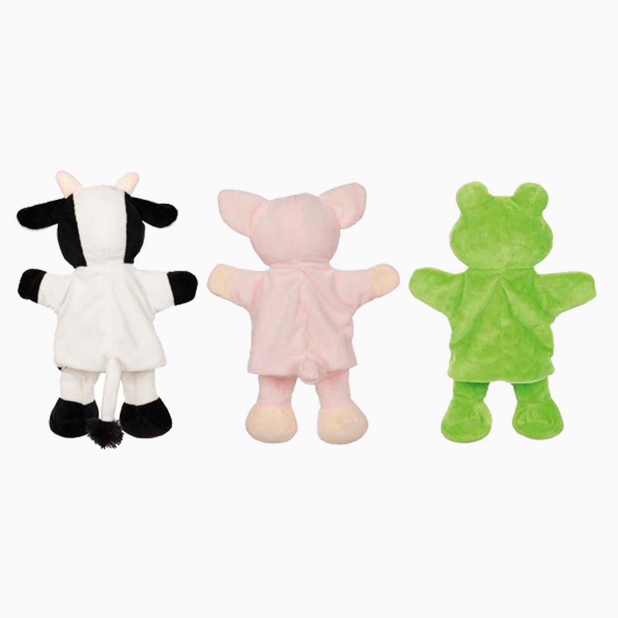 goki Handpuppe Handpuppen Kuh, Schwein, Frosch (Spar-Set, 3-tlg., packung), hervorragend zum Geschichtenerzählen