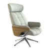 FLEXLUX Relaxsessel Relaxchairs Skagen, Relaxfunktion & Kopf- Rückenverstellung, Arml. Eiche, Fuß Alu, M