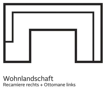 TRENDMANUFAKTUR Wohnlandschaft Indie, U-Form, wahlweise mit Bettfunktion