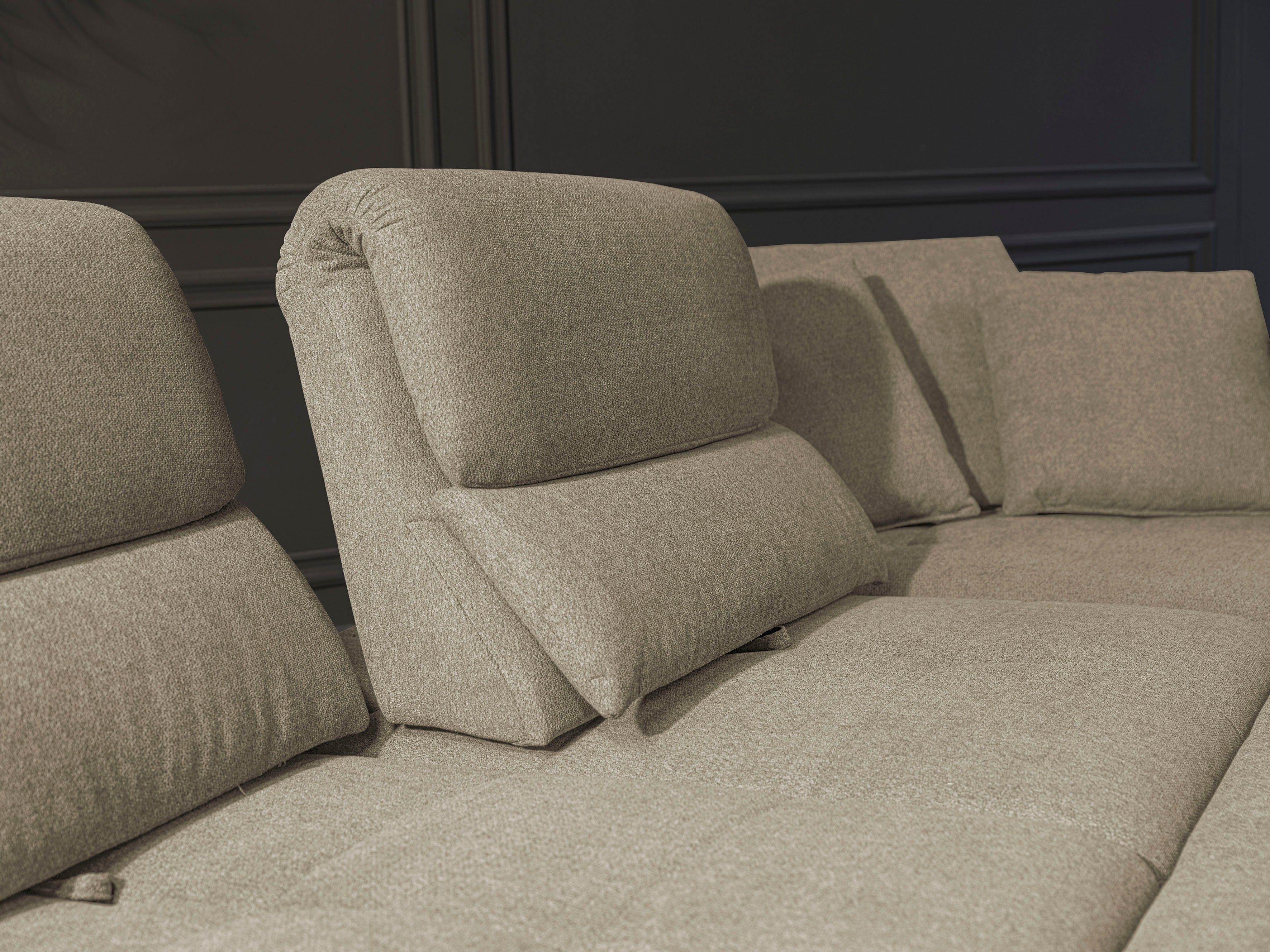 alina Ecksofa Louis, Breite 286 cm, Rückenlehnenverstellung, wahlweise mit Bettfunktion