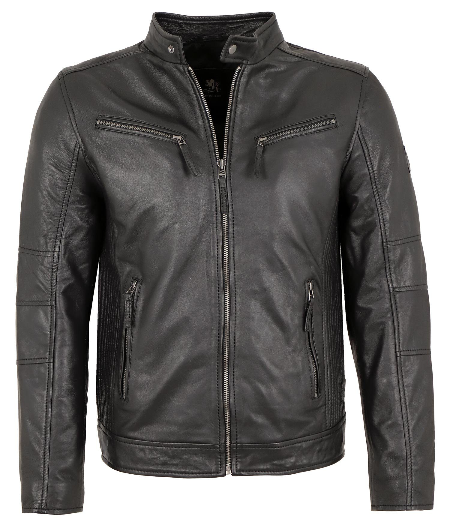 Otto Kern Lederjacke Lando/M OTTO KERN - Herren Lederjacke Kapuze Lammnappa schwarz