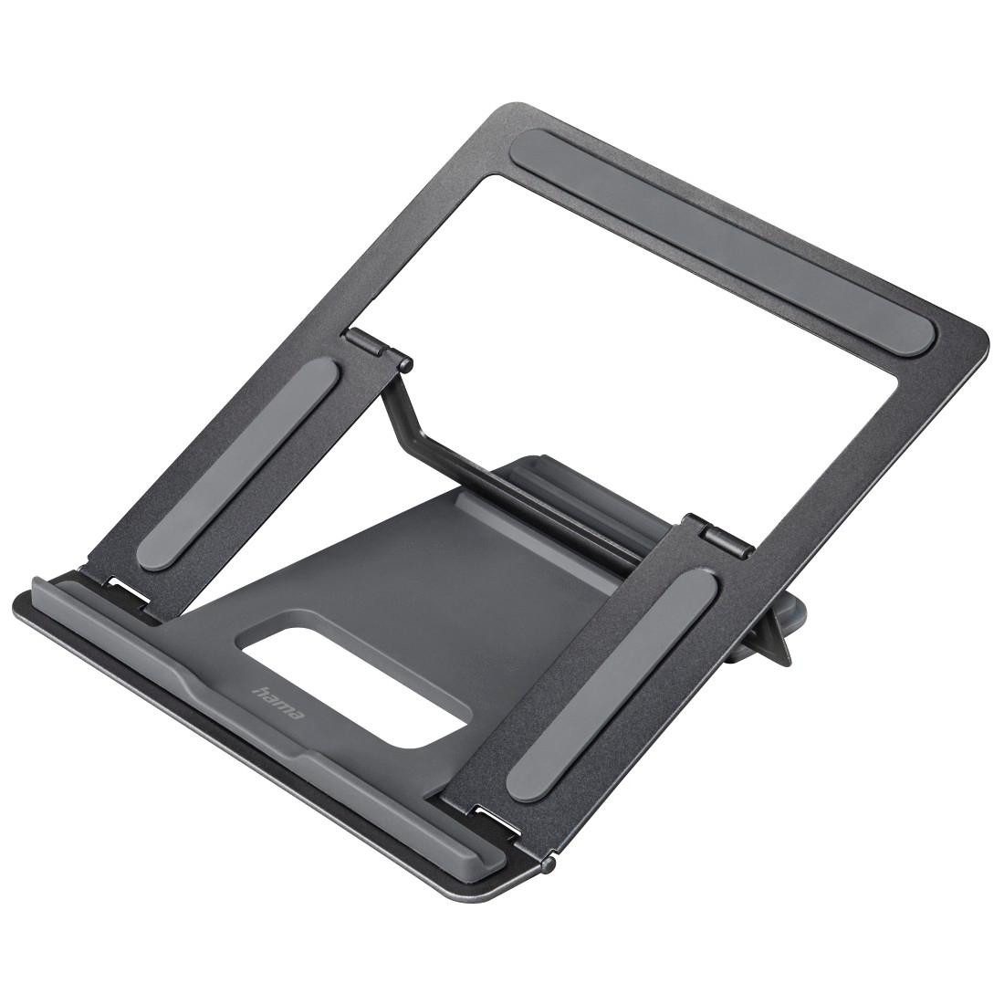 Hama Laptop-Ständer Notebook-Stand Metall höhenverstellbar neigbar bis 39cm 15,4" Grau, (bis 15,6 Zoll)