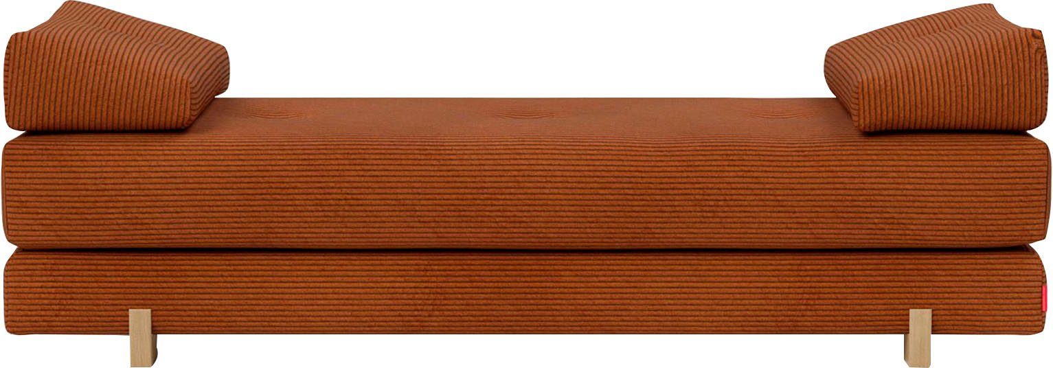 INNOVATION LIVING ™ Stapelliege Sigmund 595 Eiche-Beine, Daybed mit 2 Federkernmatratzen zum täglichen Gebrauch. Dauerschläfer