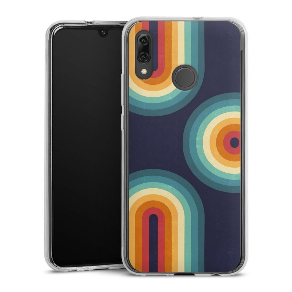 Handyhülle Retro bunt Regenbogen Double Rainbow on Blue