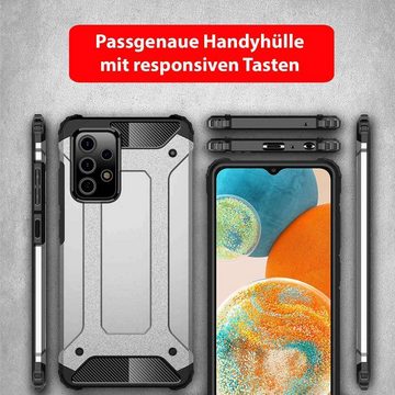 FITSU Handyhülle Outdoor Hülle für Samsung Galaxy A23 5G Schwarz, Robuste Handyhülle Outdoor Case stabile Schutzhülle mit Eckenschutz