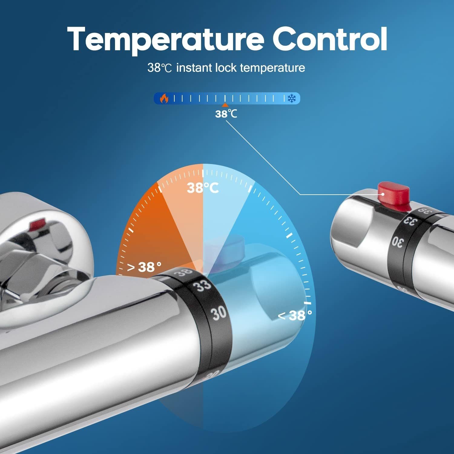 BlingBin Mischbatterie Armatur Duscharmatur (1-St) Dusche Brausethermostat Duschthermostat