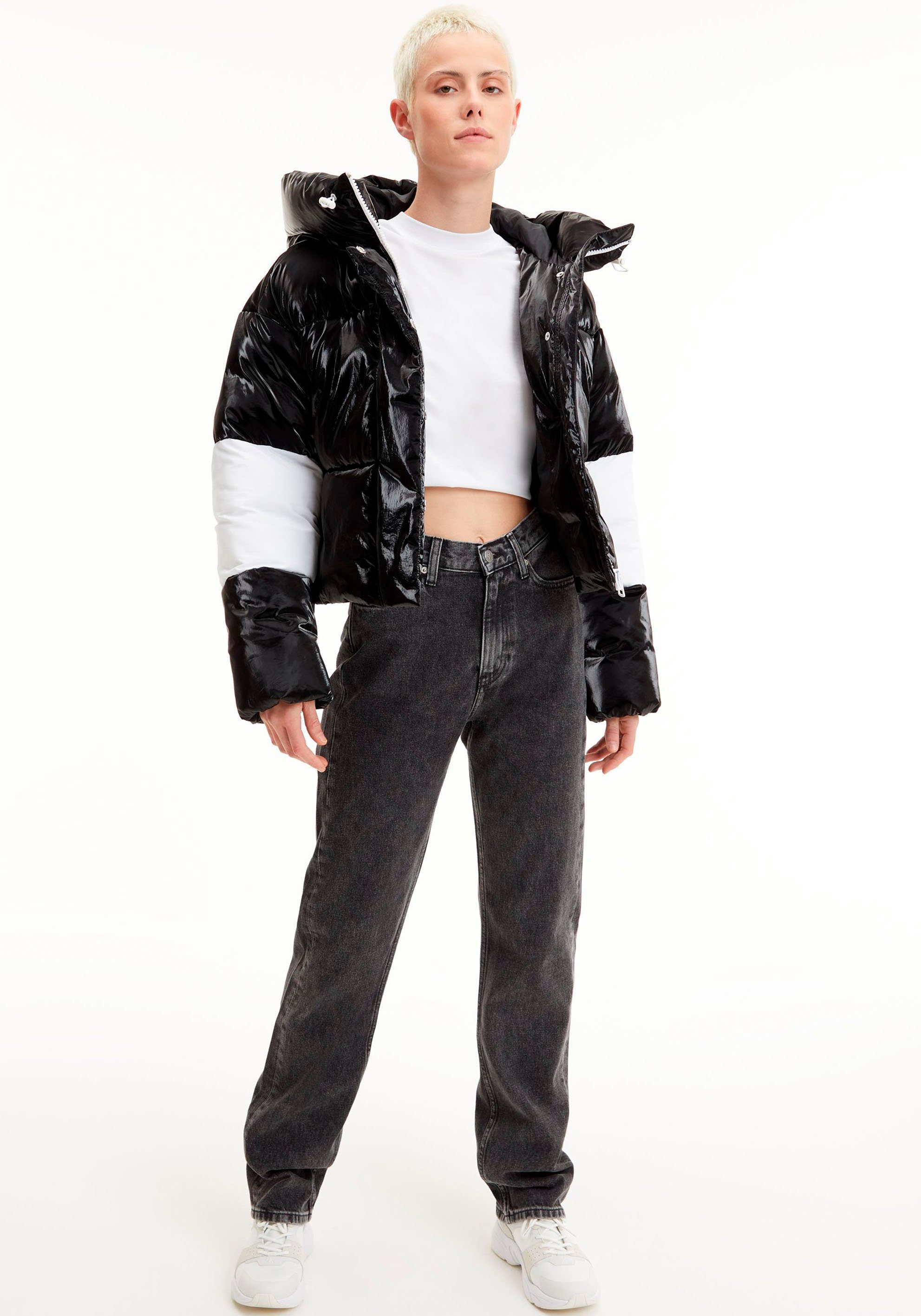 Calvin Klein Jeans Steppjacke »BLOCKING CROPPED PUFFER« mit Kapuze online  kaufen | OTTO