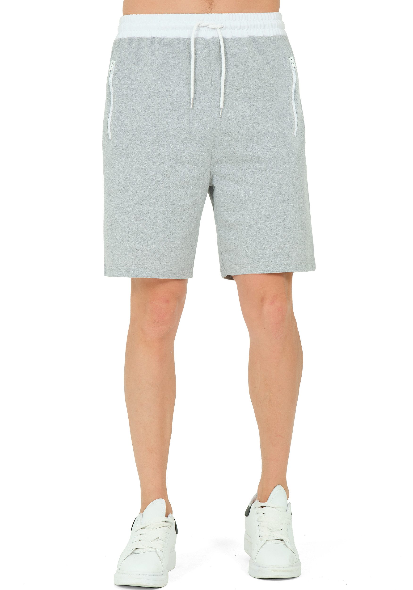 S&S Sweatshorts Kurze Hosen Herren Männer Sommer Baumwolle Lauf Bermuda Shorts Hose Reißverschluss Taschen