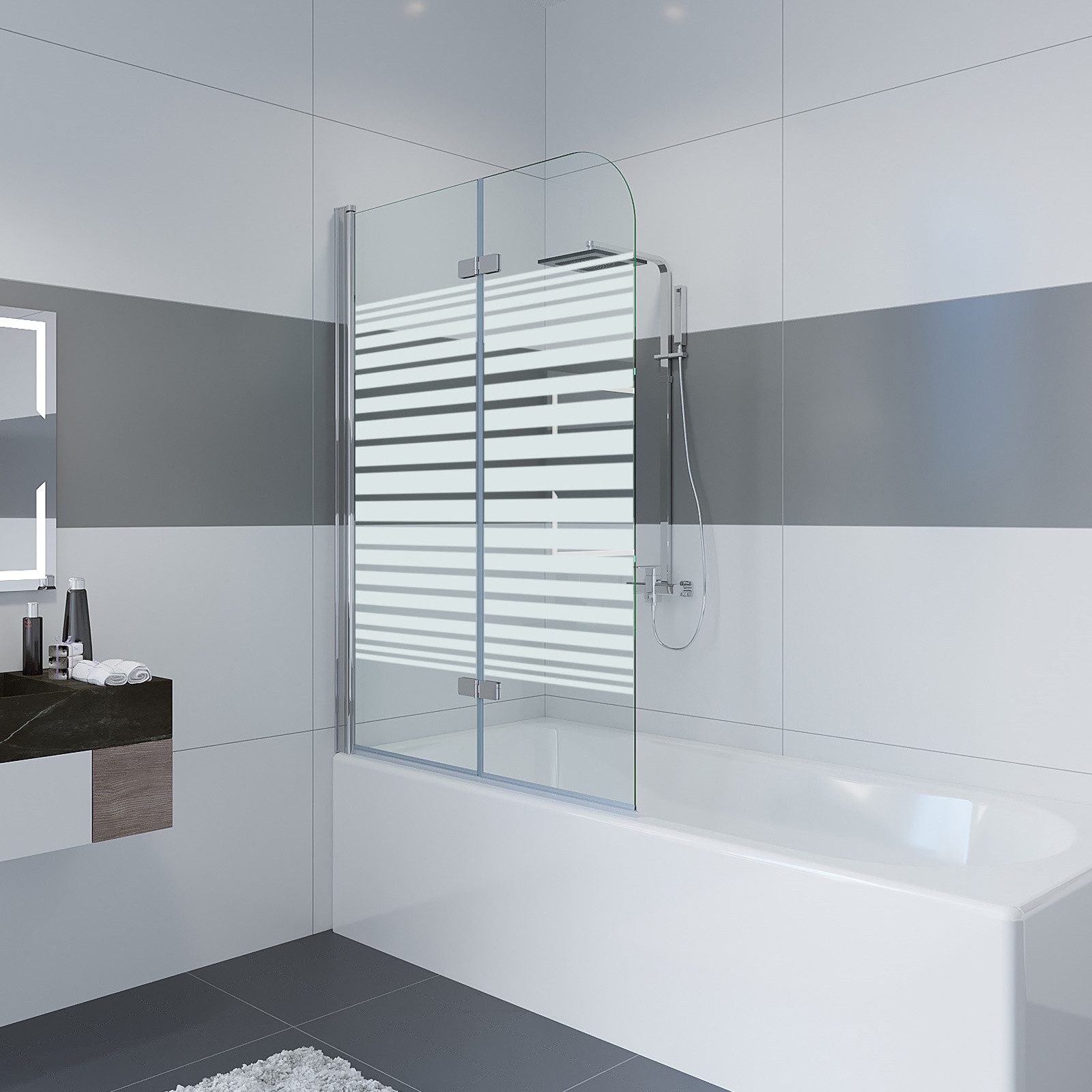 IMPTS Badewannenaufsatz Duschwand für Badewanne Duschabtrennung günstig online kaufen