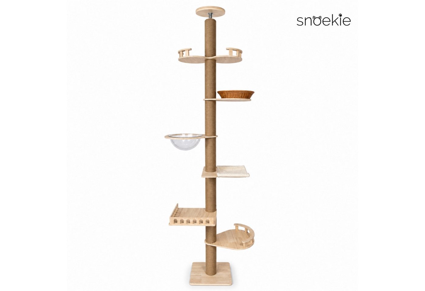 SNOEKIE Kratzbaum SNOEKIE Kratzbaum deckenhoch bis 270 cm mit 11,5 cm Sisalstämmen, Deckenhoher Kratzbaum bis 270 cm