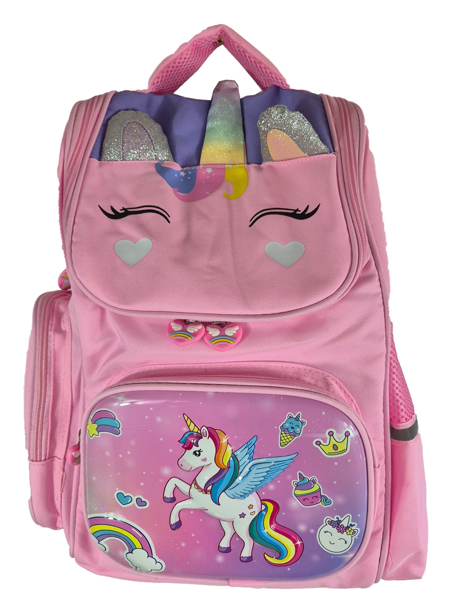 Einkaufszauber Schulrucksack Cooler Rucksack Einhorn - Schulrucksack - Daypack Backpack Einhorn 3D, Einhorn in 3D – Bild 2 von 4