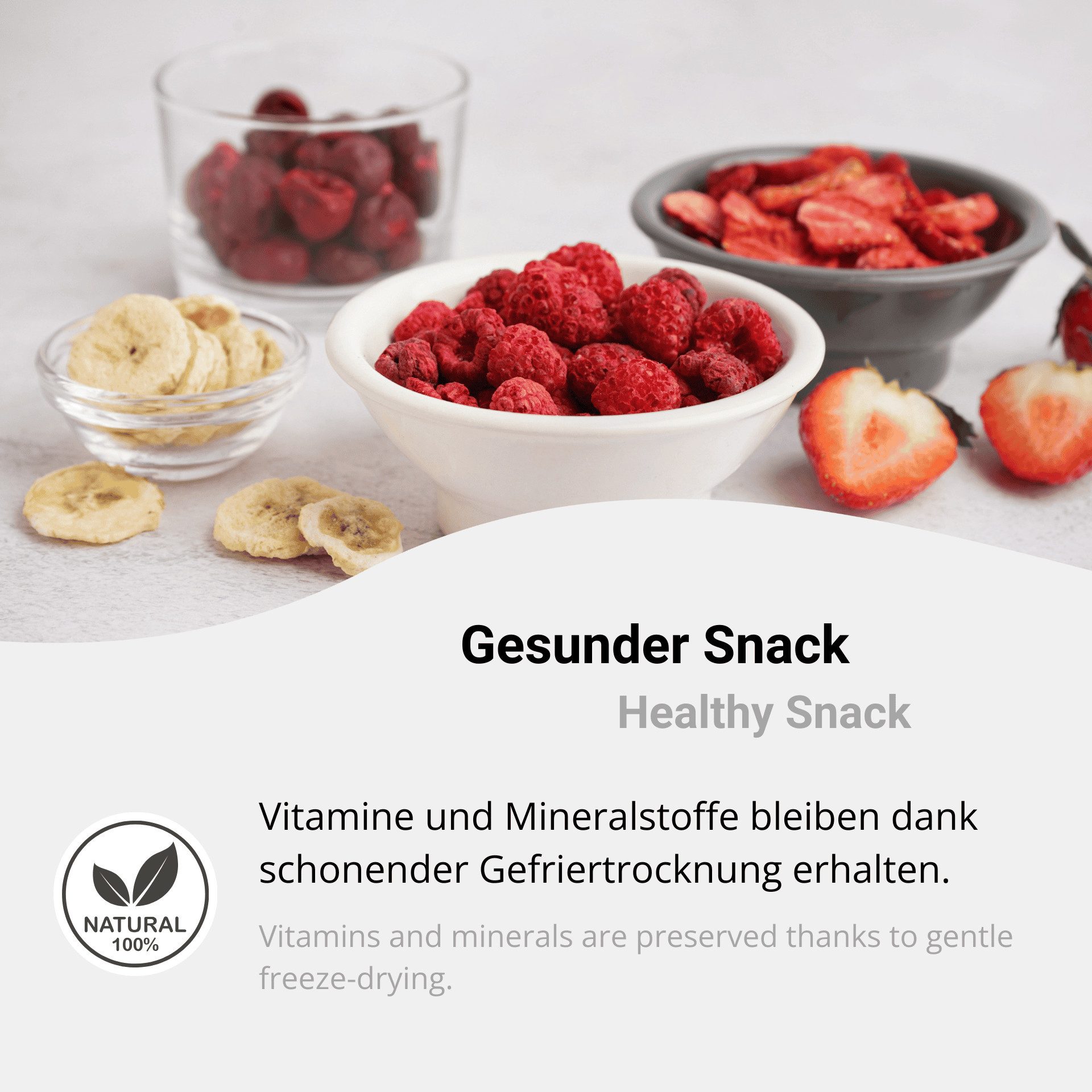 DistrEbution Trockenfrüchte Erdbeeren Gefriergetrocknet 100% Frucht Ohne Zusatzstoffe, 50 g – Bild 4 von 5
