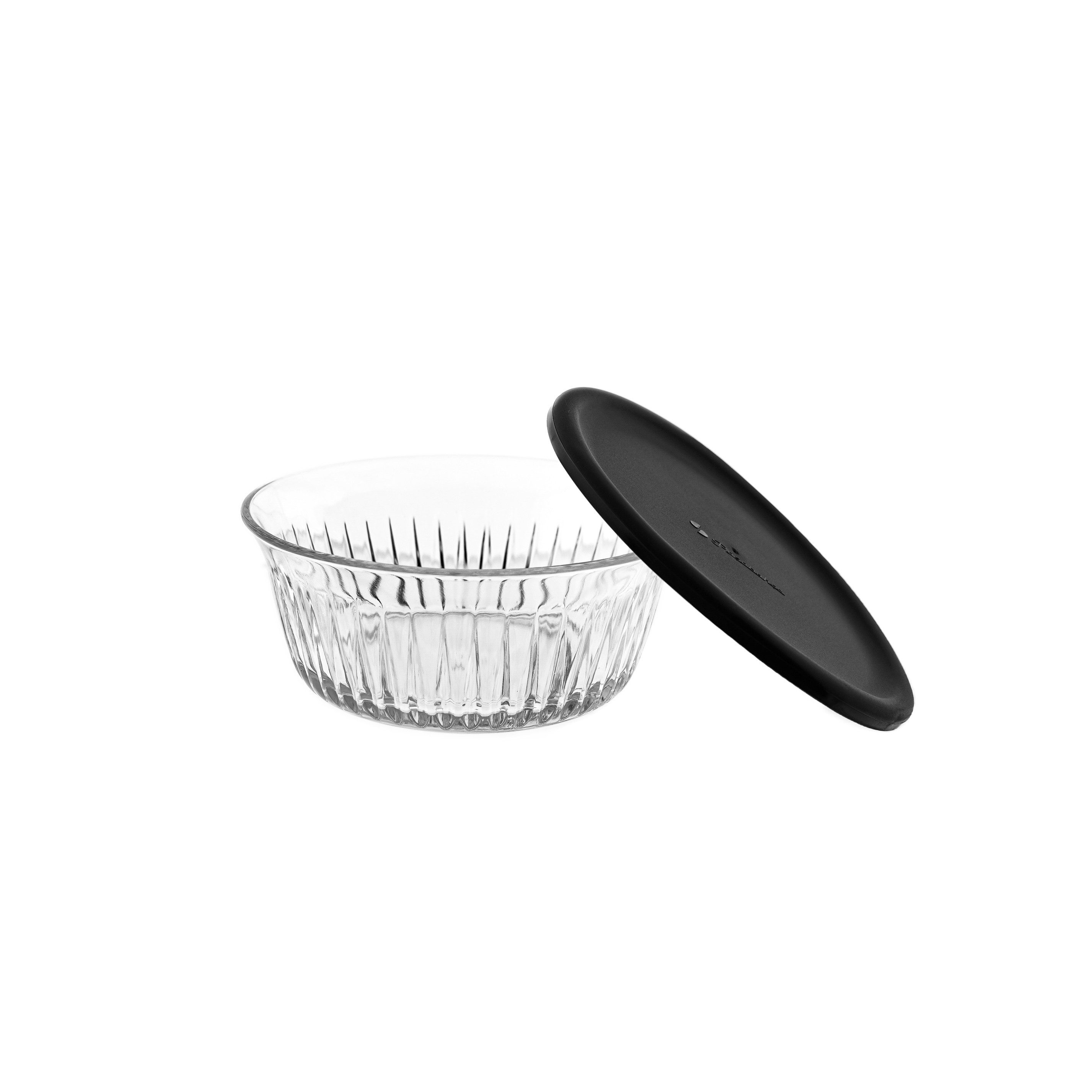Pasabahce Schale Frezya Aufbewahrungsbehälter mit grauem Deckel 330 ml - 4er Set, (Packung, 8-tlg) – Bild 4 von 5