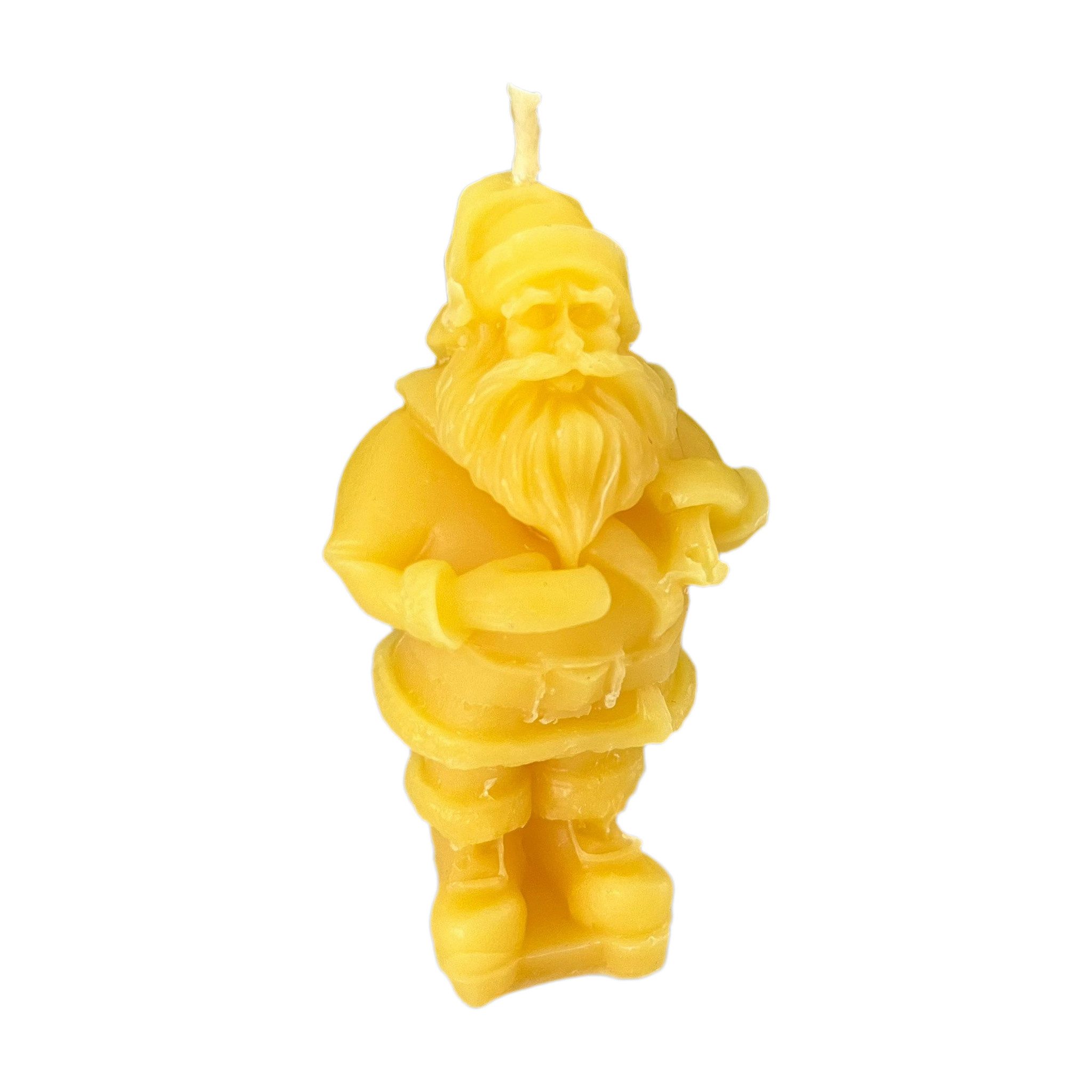 Aspinaworld Bienenwachskerze Weihnachtsmann Kerze 9 cm natur – mit Sack (1-tlg)