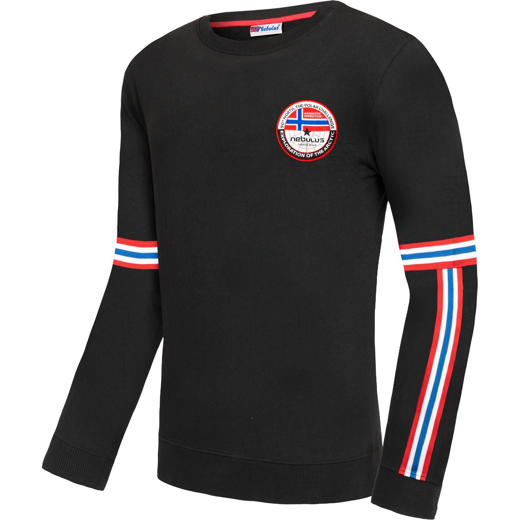 Nebulus Sweatshirt STRIPE, P5037 - Herren, schwarz, S