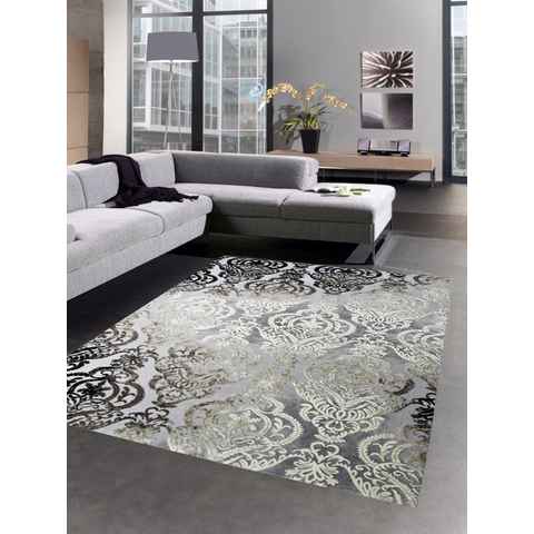 Teppich Moderner Teppich Wohnzimmerteppich Barock Ornamente grau braun, Carpetia, rechteckig, Höhe: 11 mm