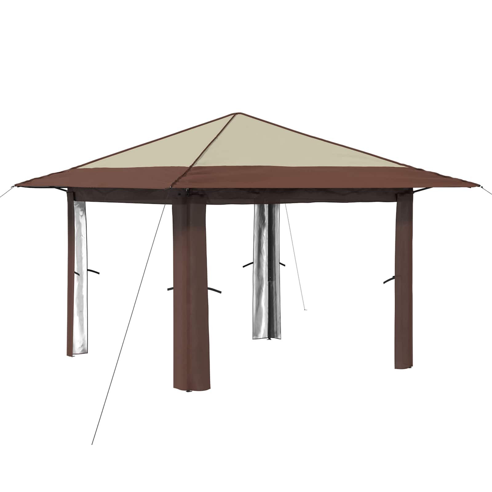 vidaXL Partyzelt Gazebo ohne Seitenwand Creme und Braun