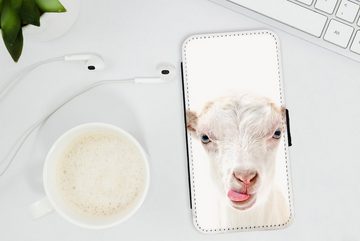 MuchoWow Handyhülle Ziege - Porträt - Junge - Mädchen - Kinder - Weiß, Handyhülle Telefonhülle Apple iPhone XR