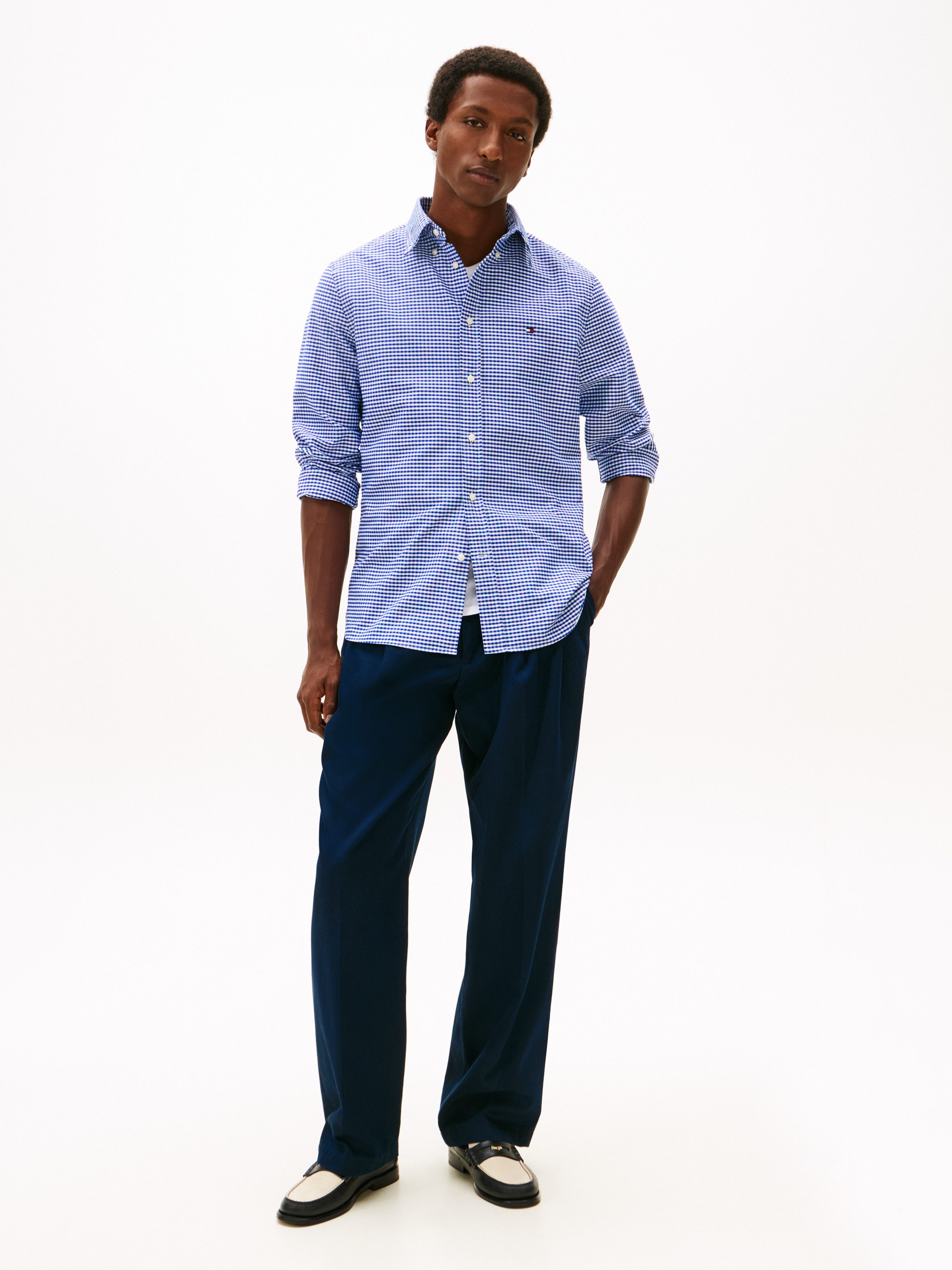 Tommy Hilfiger Langarmhemd HERITAGE OXFORD GINGHAM Regular fit, Button-down-Kragen, kariert