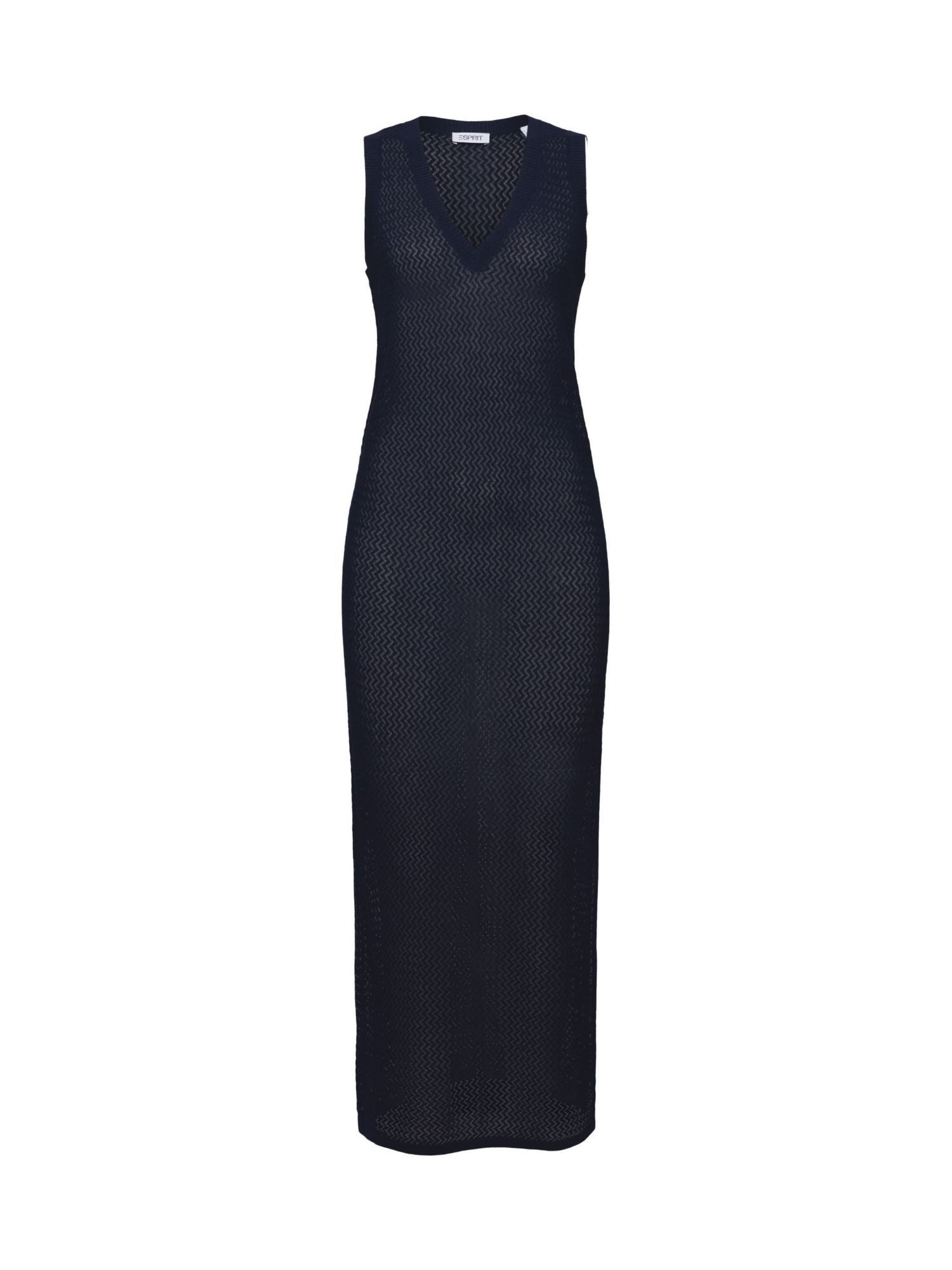Esprit Minikleid Strukturiertes, ärmelloses Kleid mit V-Ausschnitt