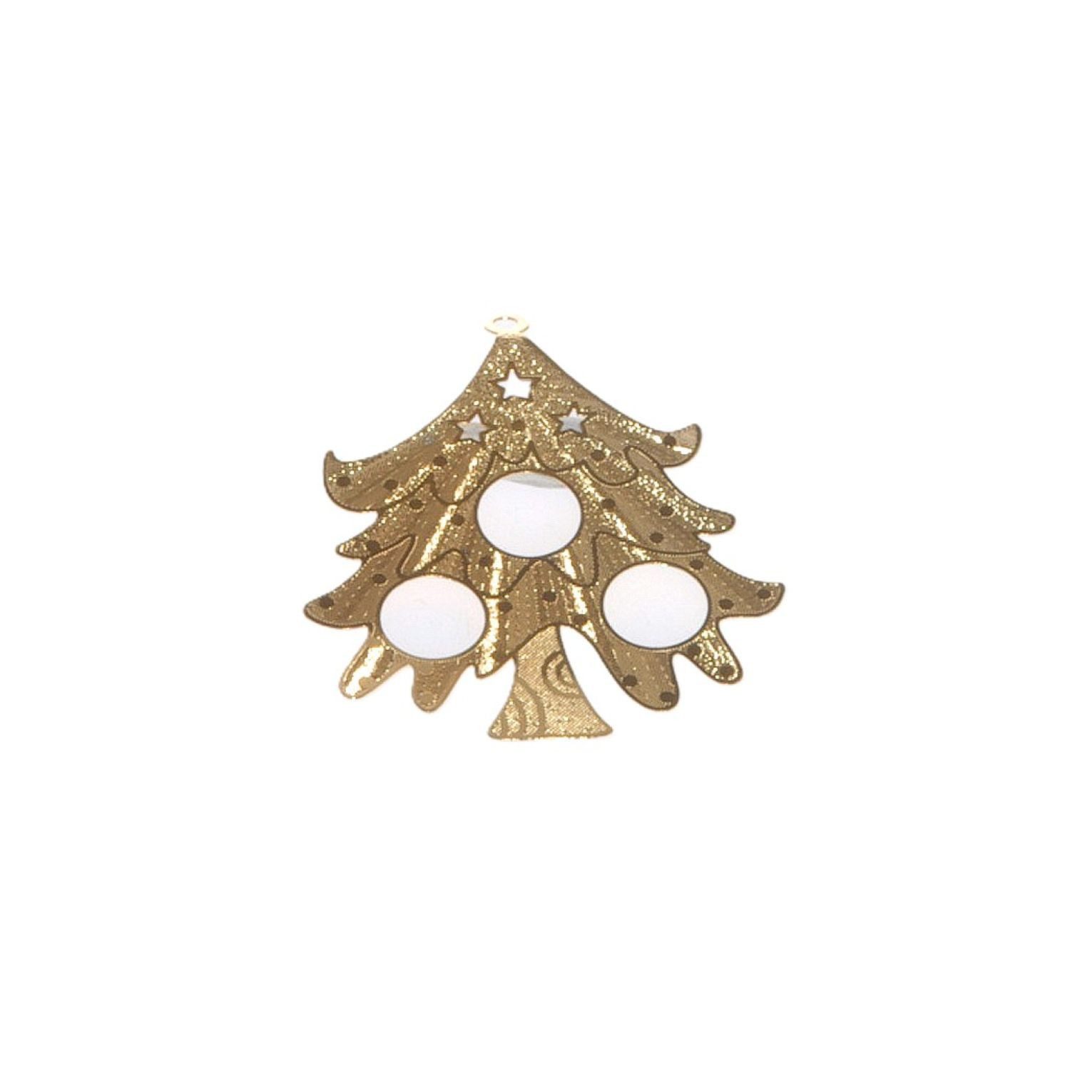 Deko AS Bastelnaturmaterial Mini-Tanne - Streudeko - Metall gold - 5 x 4 cm - 24 Stk. -97518-02
