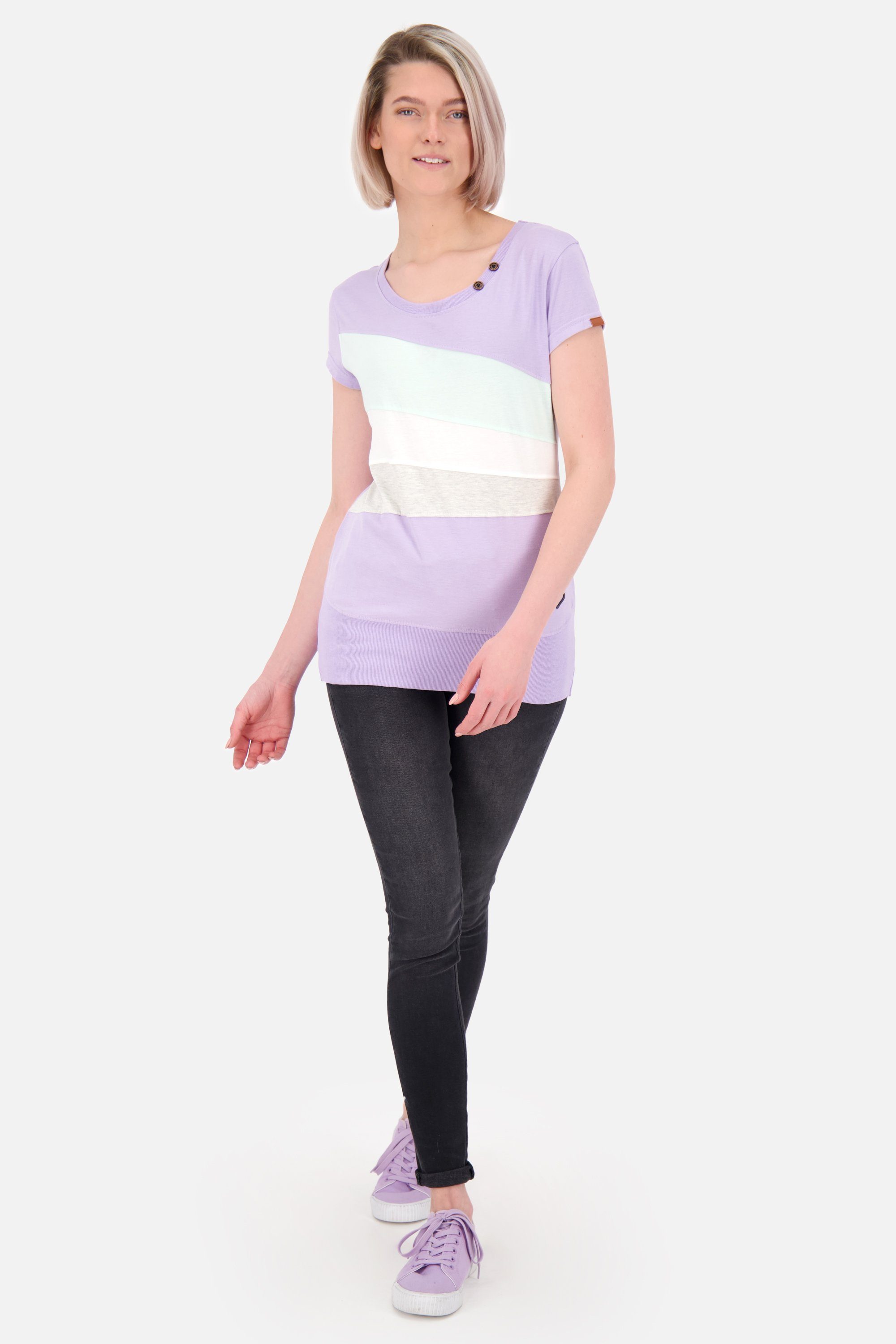 lavender Alife Kurzarmshirt, A digital Shirt melange ClementinaAK Damen Shirt Kickin Rundhalsshirt &