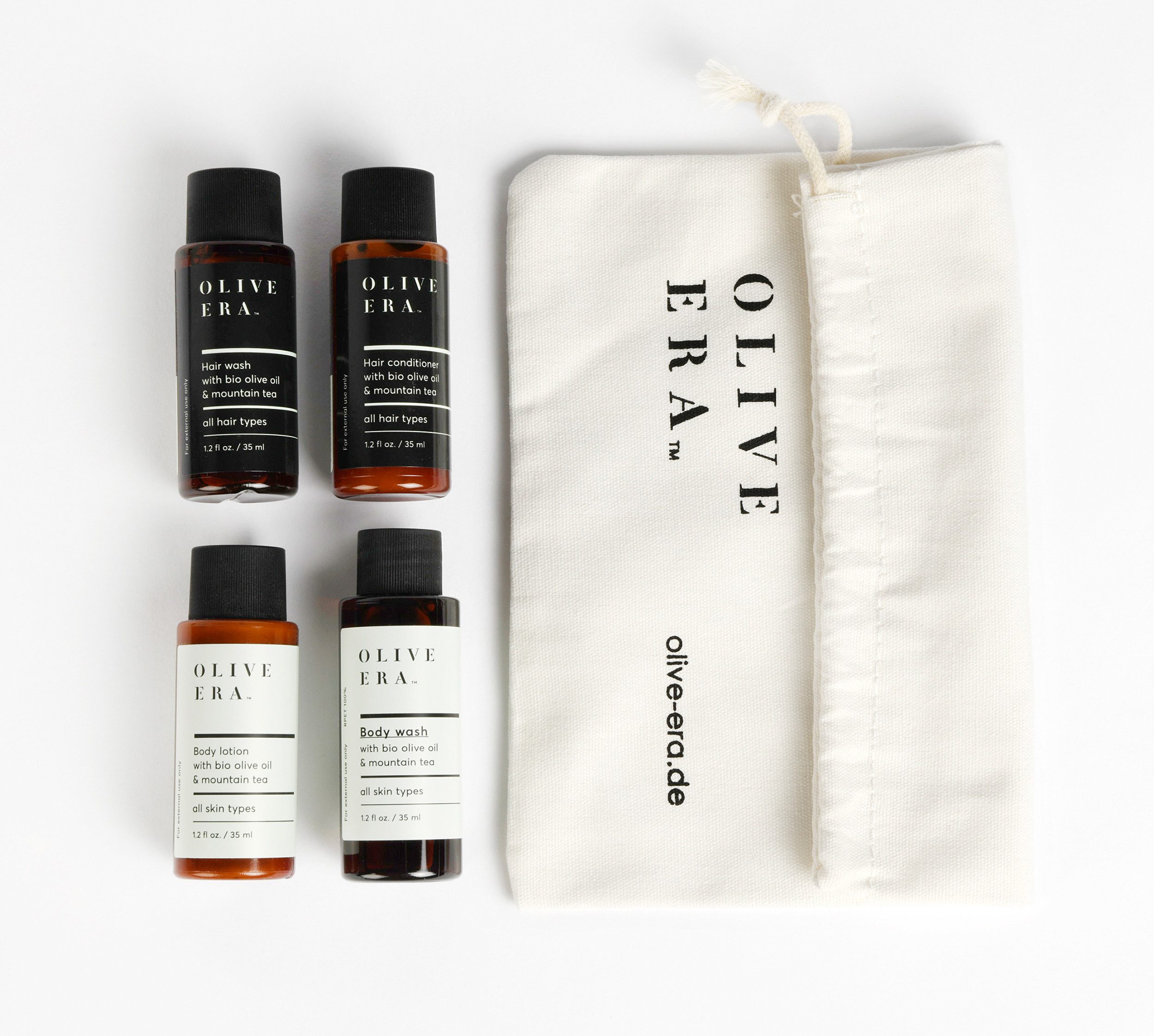 OLIVE ERA Duschgel Olive Era Travel Sets Mandarine & Mountain Tea 4x35ml / 4x50ml