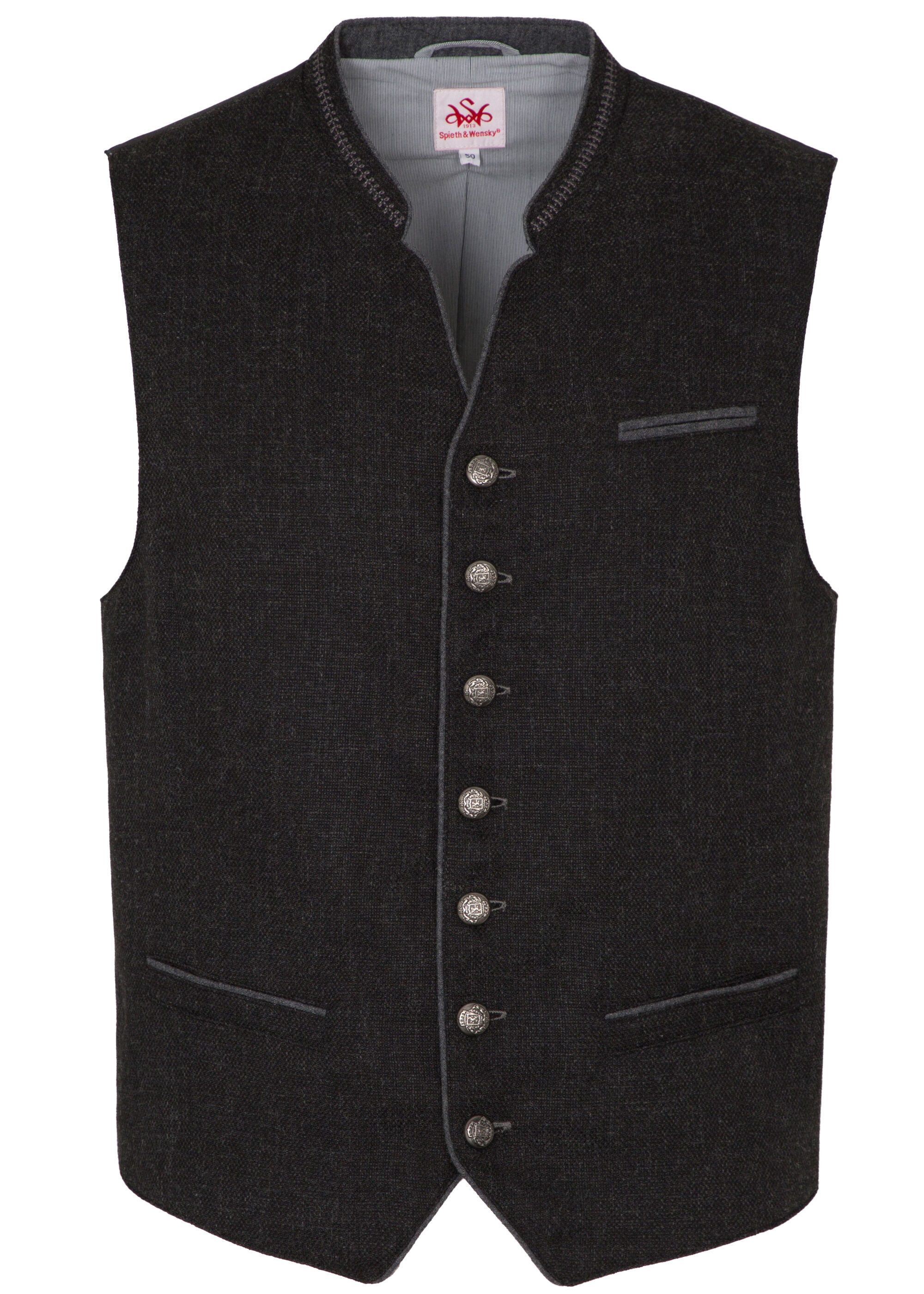 Spieth & Wensky Trachtenweste Gaudi (1-tlg) mit einfach besticktem Stehkrag günstig online kaufen