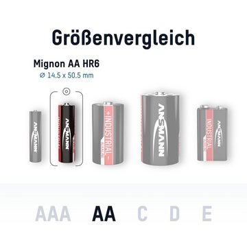 ANSMANN AG 10x Industrial Batterie AA Mignon 1,5V - LR6 Alkaline (10 Stück) Batterie