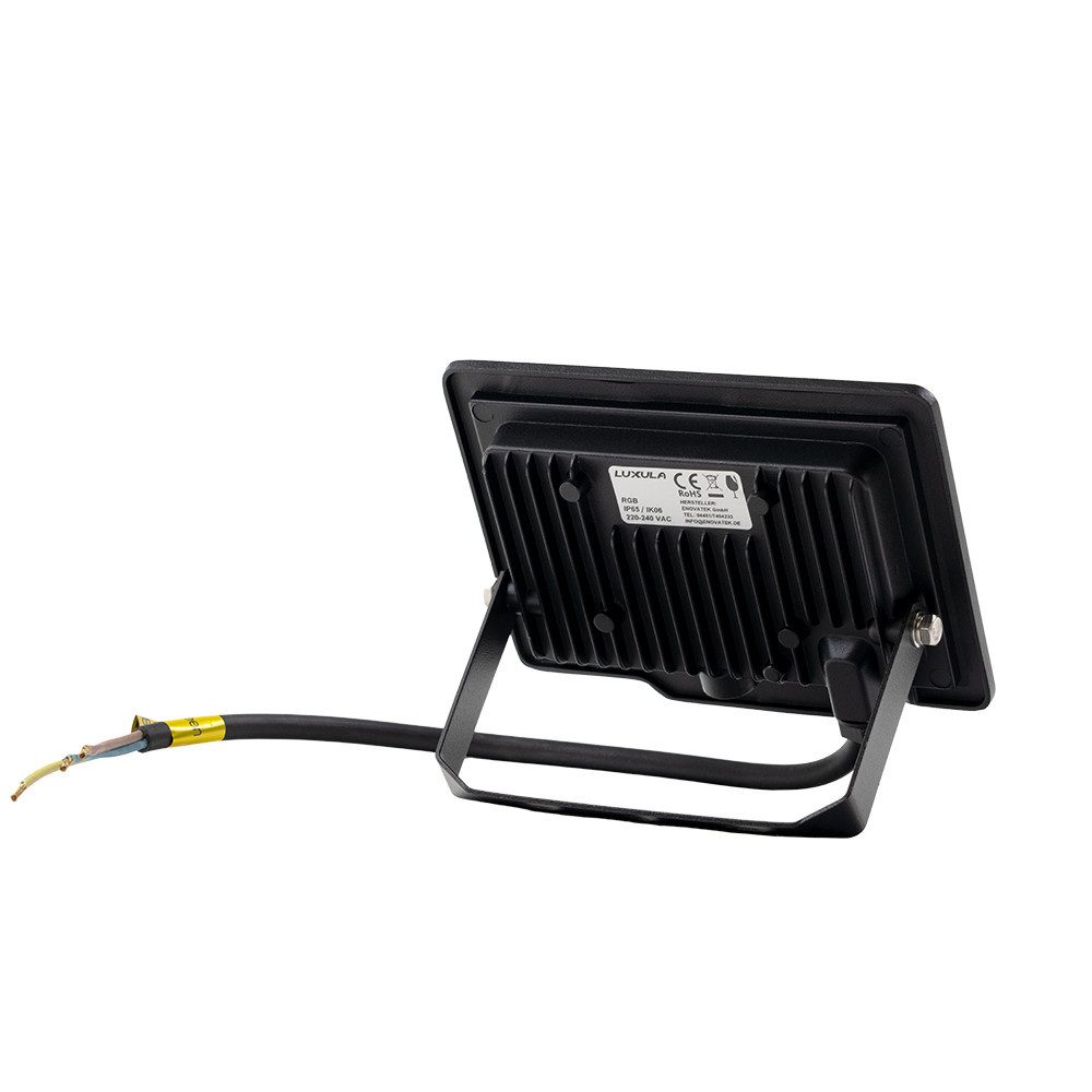 LUXULA LED Flutlichtstrahler LUXULA LED-Fluter 10W RGBW Flutlichtstrahler Wetterfest IP65, LED fest integriert, Farbwechsler, 10W Außenstrahler mit Fernbedienung