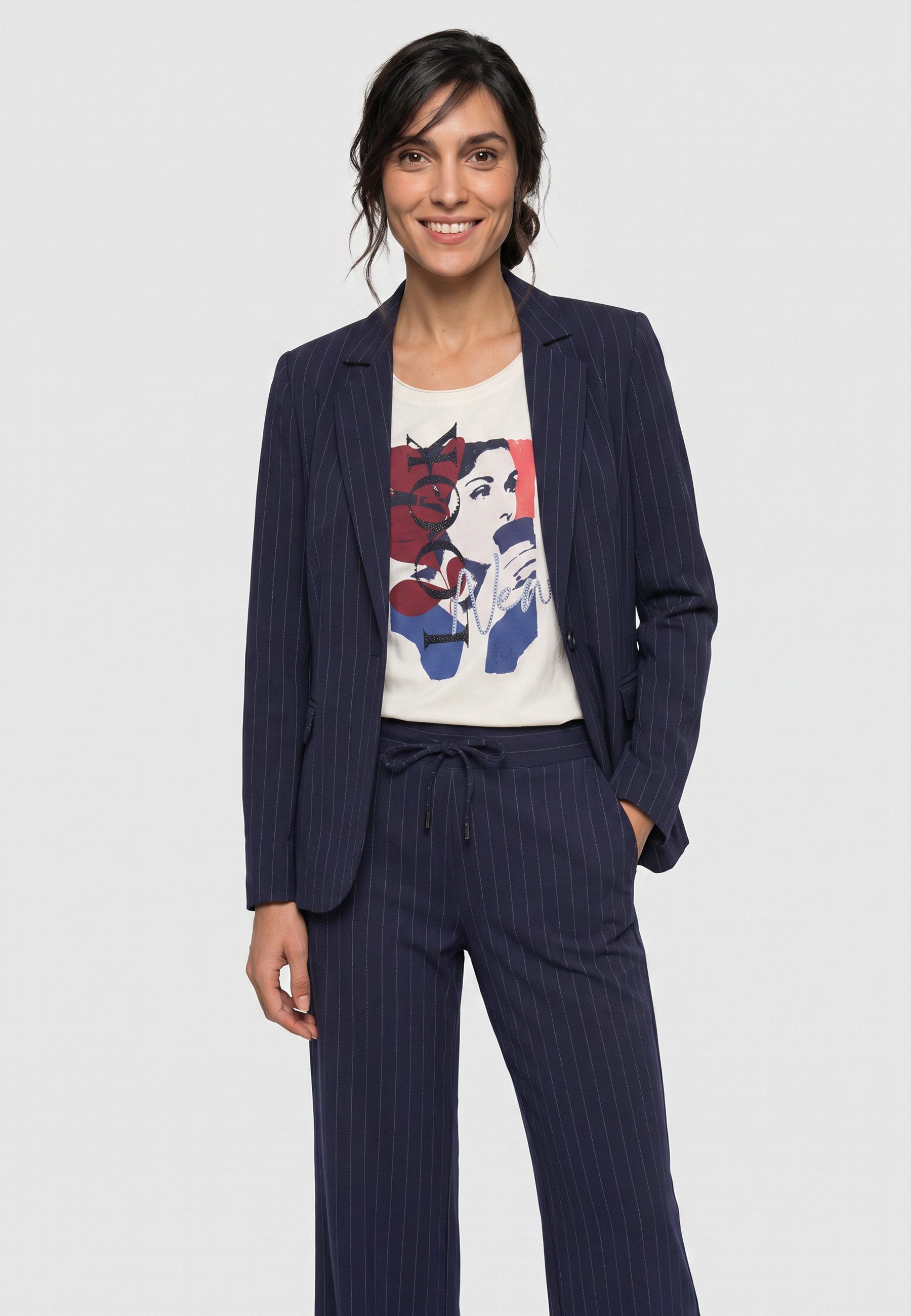 Olsen Businessblazer mit Streifen und Revers