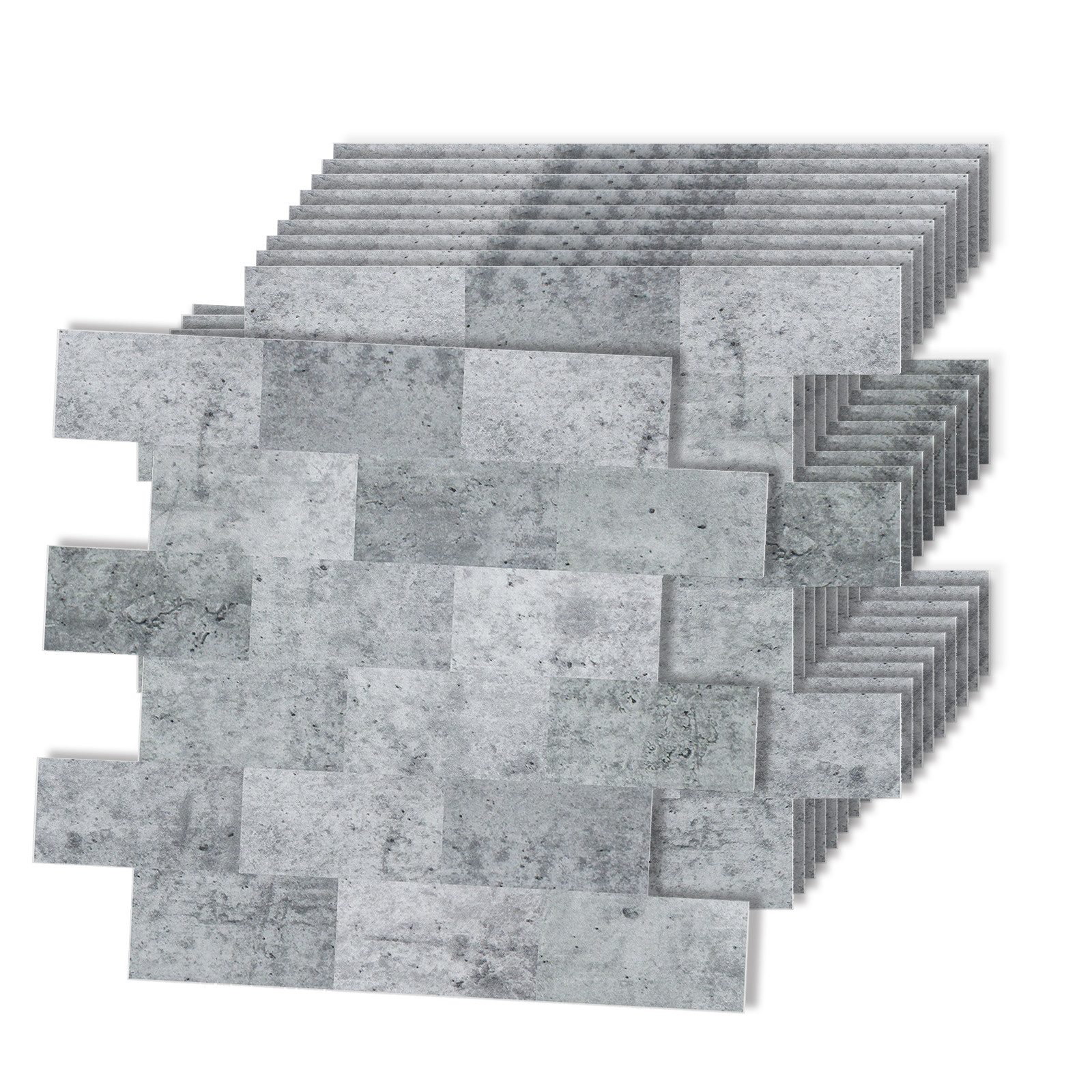 FIVMEN Fliesenaufkleber 30cm x 30cm,10 Stück Küche Bad Metro Fliesen PVC Klebefliesen, Mit Selbstklebendes Wasserdichtes, Wandfliesen Dekor