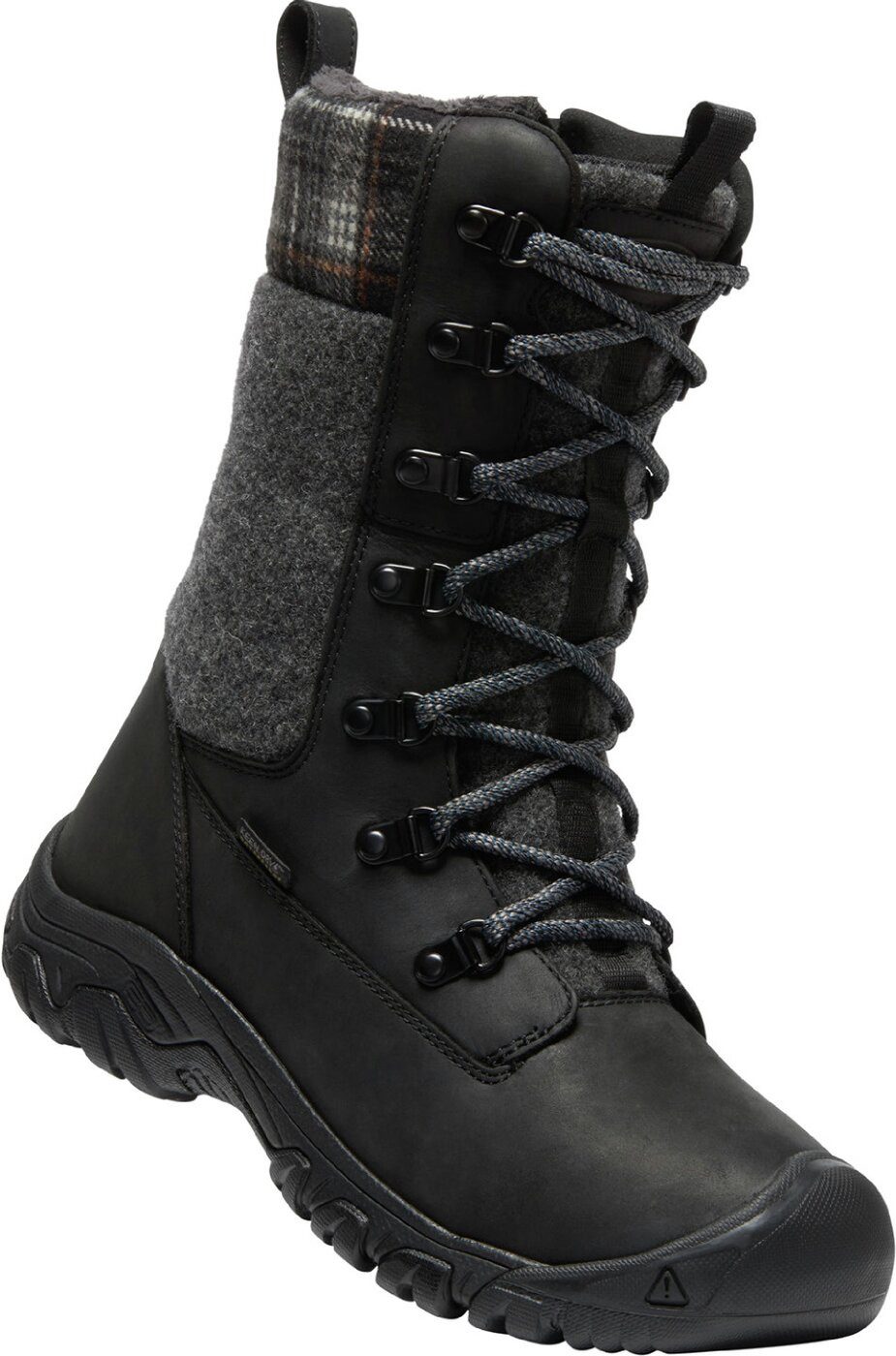 Keen GRETA TALL BOOT WP W-BLACK/BLACK PL NA BLACK/BLACK PLAID Wanderschuh