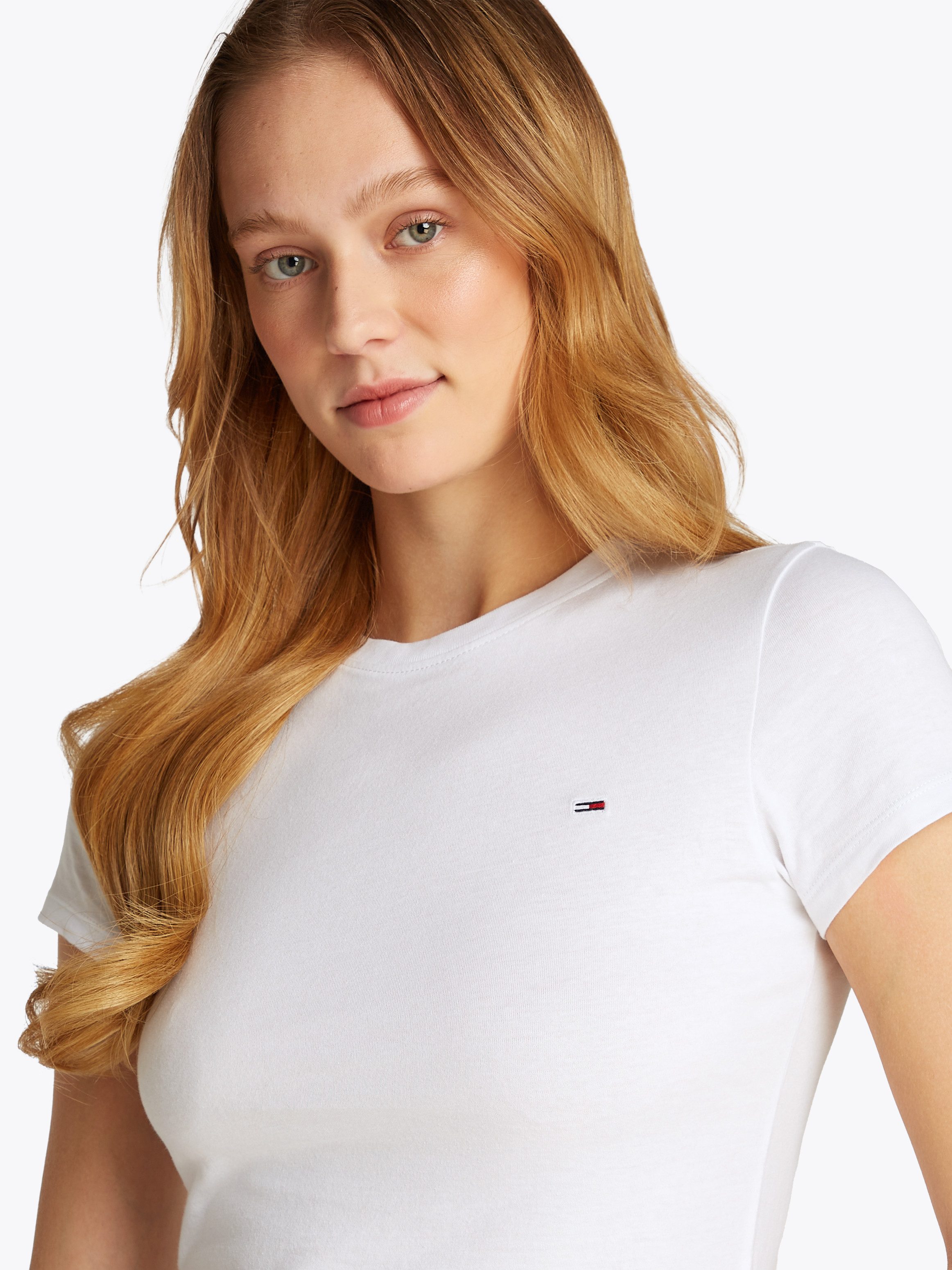 Tommy Jeans Kurzarmshirt TJW SLIM C-NECK TEE mit Logo-Stickerei günstig online kaufen