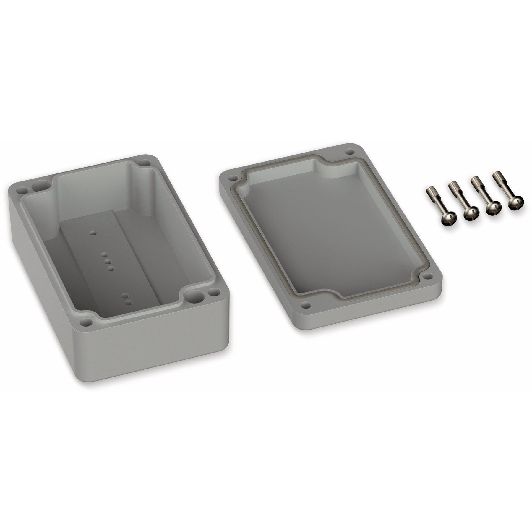 Pollin Verteilerbox POLLIN, Polycarbonat Gehäuse, 98 x 64 x 36,4 mm, IP66, Lichtgrau