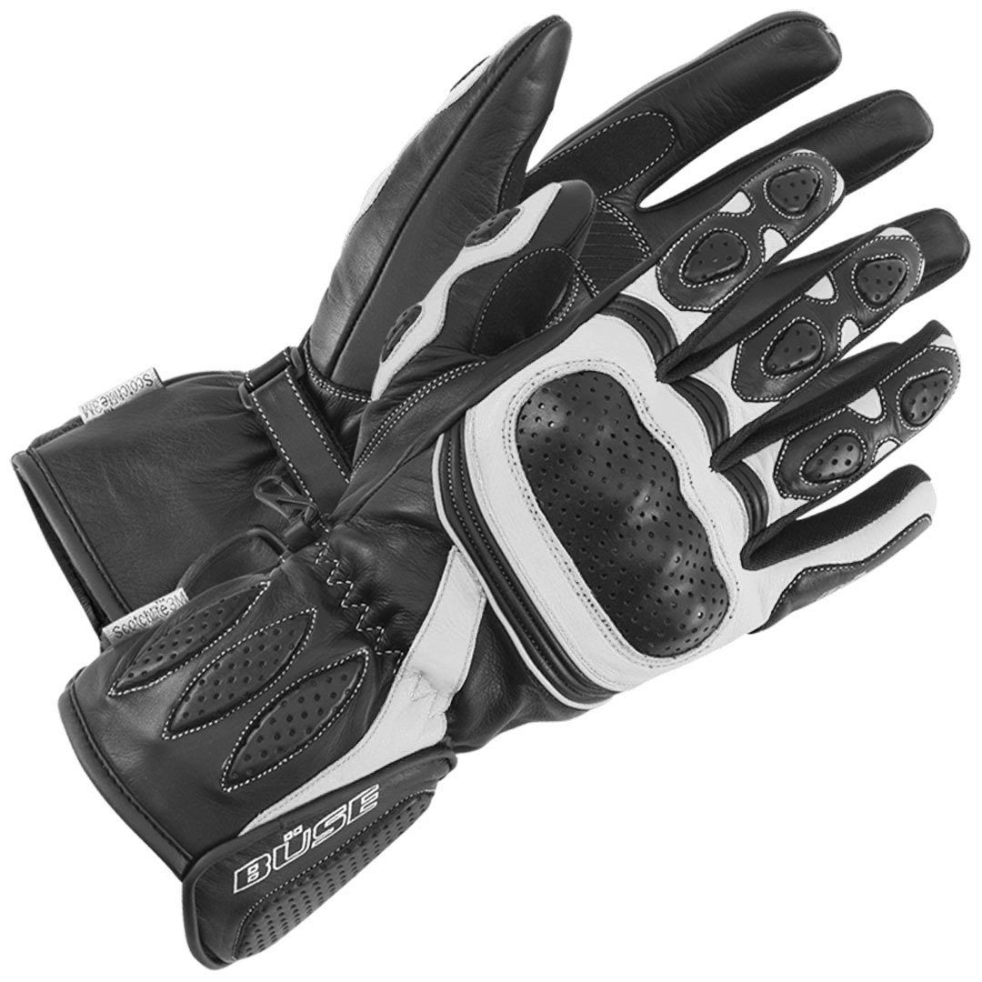 Lane Black/White Damen Motorradhandschuhe Büse Pit Handschuhe