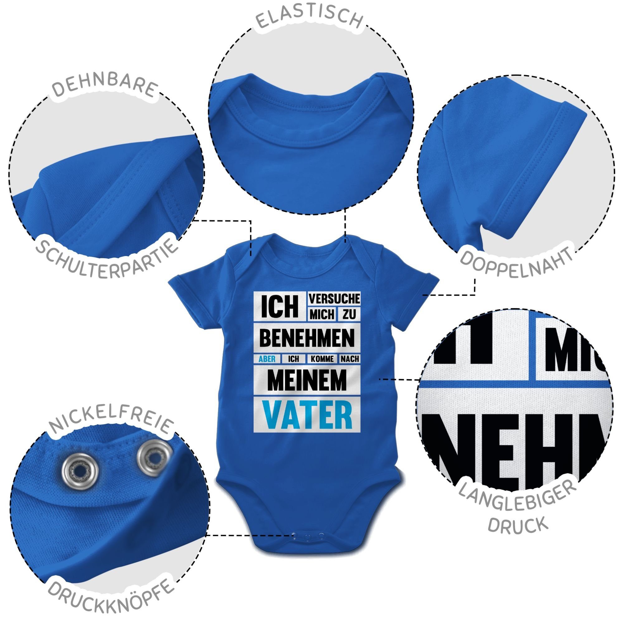 Royalblau Vater versuche mich Sprüche Ich aber Shirtbody ich nach komme 2 benehmen meinem Baby zu Shirtracer