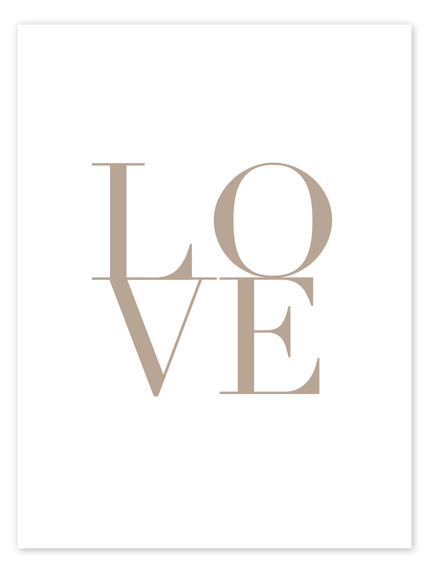 Posterlounge Wandbild LOVE I, Typobox, erhältlich als Poster, Leinwandbild, Wandsticker oder Acrylglasbild