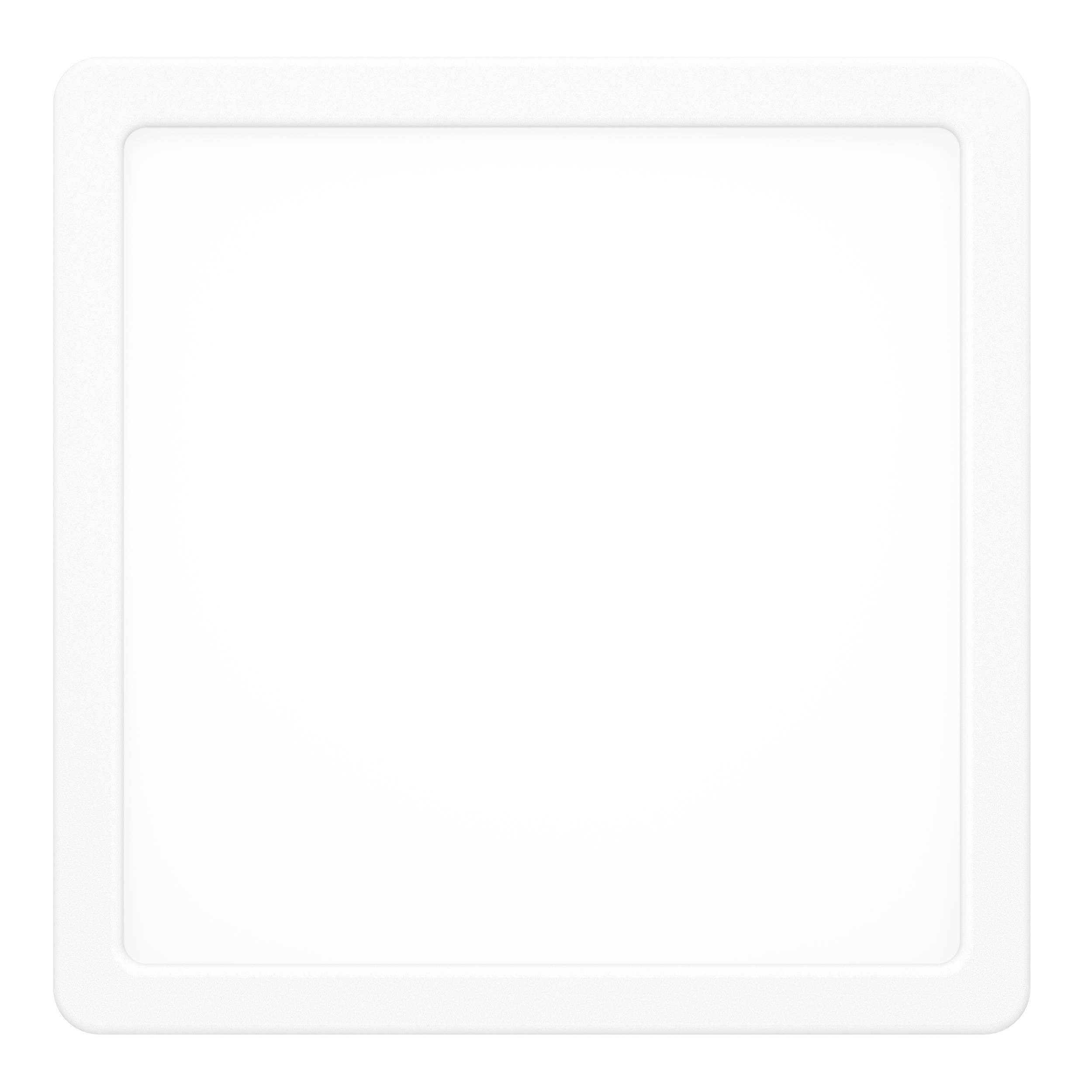 EGLO Aufbauleuchte Fueva 6 Deckenleuchte, Badlampe Decke, Kunststoff, Deckenbeleuchtung, mehrere Helligkeitsstufen, LED fest integriert, Neutralweiß, Kaltweiß, Warmweiß, Aufbauleuchte - L22 x B22 x H2,5 cm - weiß - 10,5W inkl.