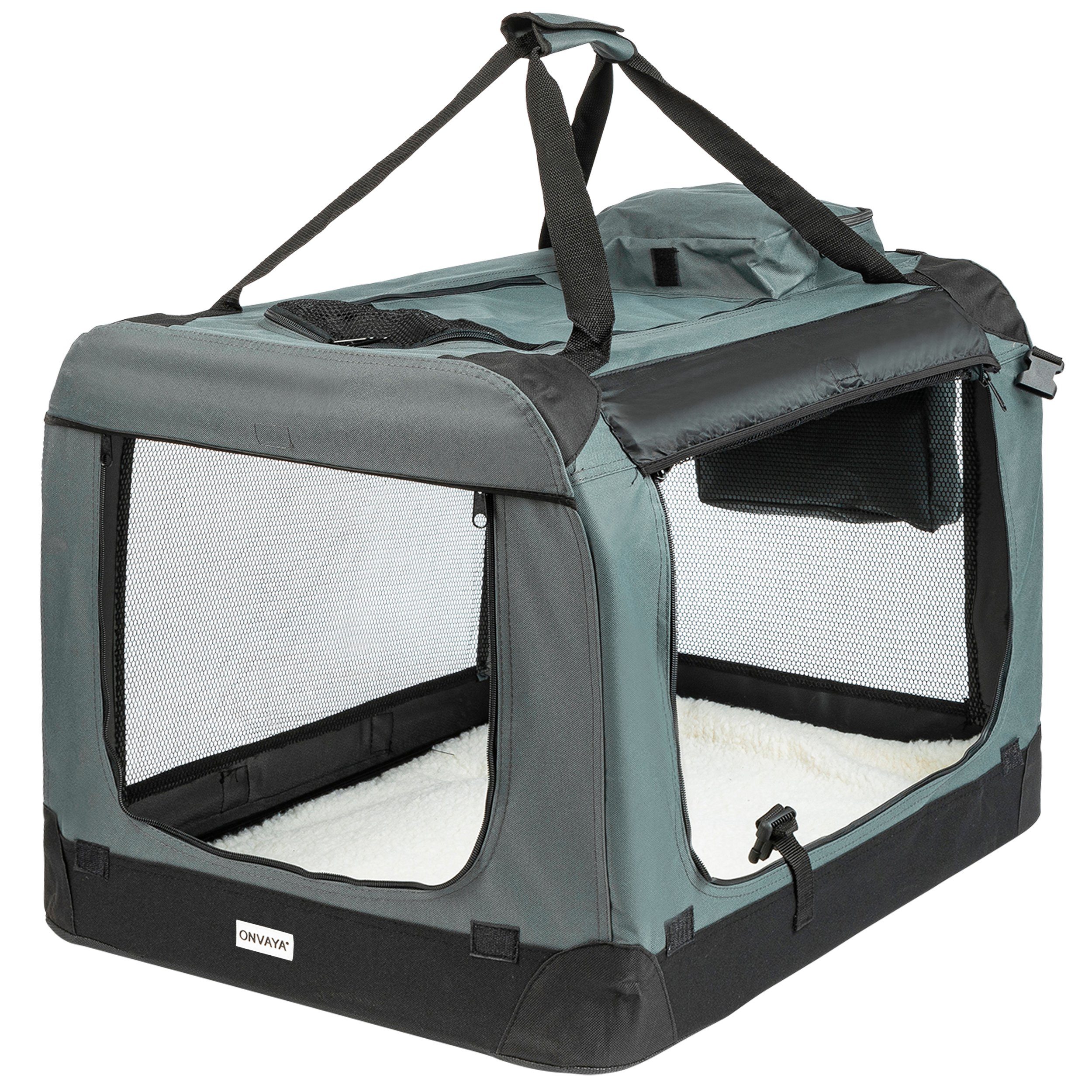 ONVAYA Hunde-Autositz Faltbare Transportbox für Hunde & Katzen, Faltbare Hundebox