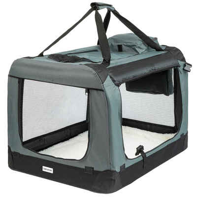 ONVAYA Hunde-Autositz »Faltbare Transportbox für Hunde & Katzen, Faltbare Hundebox oder Katzenbox für Auto & Zuhause, Farbe grau schwarz«
