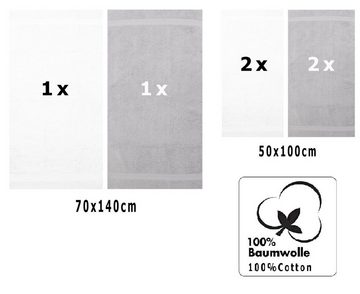 Betz Handtuch Set 6-TLG. Handtuch-Set Premium, 100% Baumwolle, (Set), Farbe Silbergrau und weiß