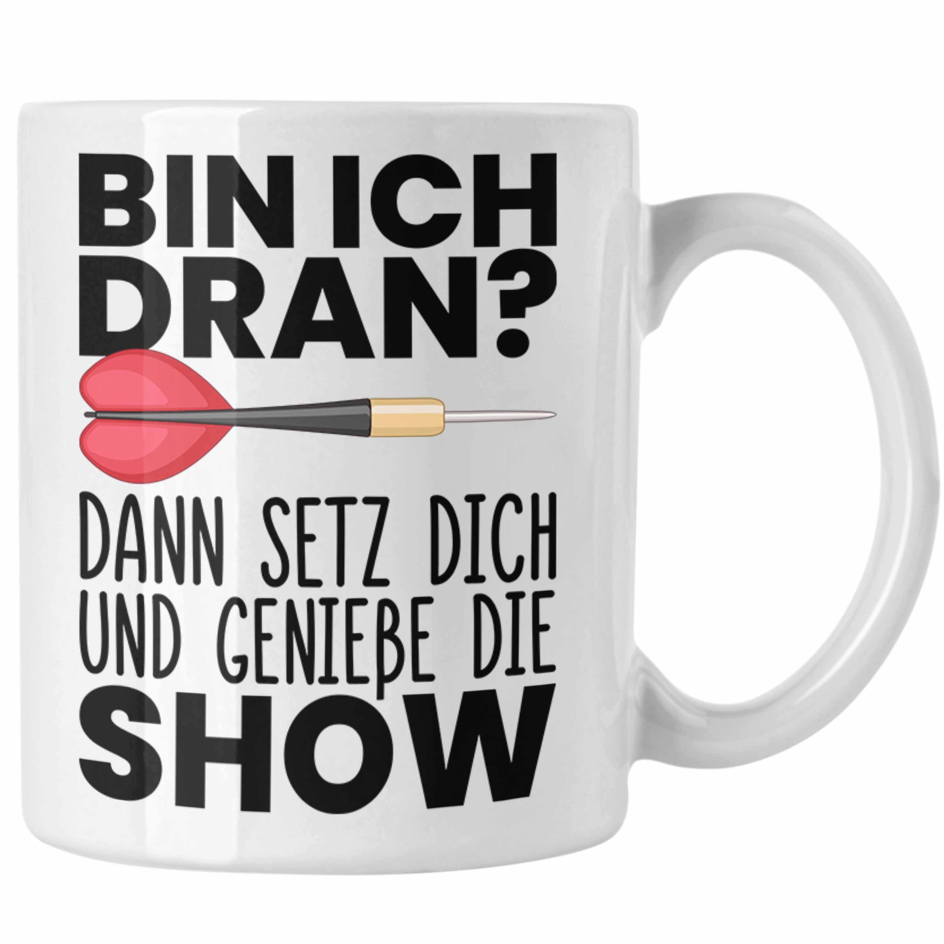 Trendation Tasse Geschenkidee Tasse Männer Dart Geschenk - Dartspieler Trendation Frauen Weiss für Darts Kaffeetasse Geschenke