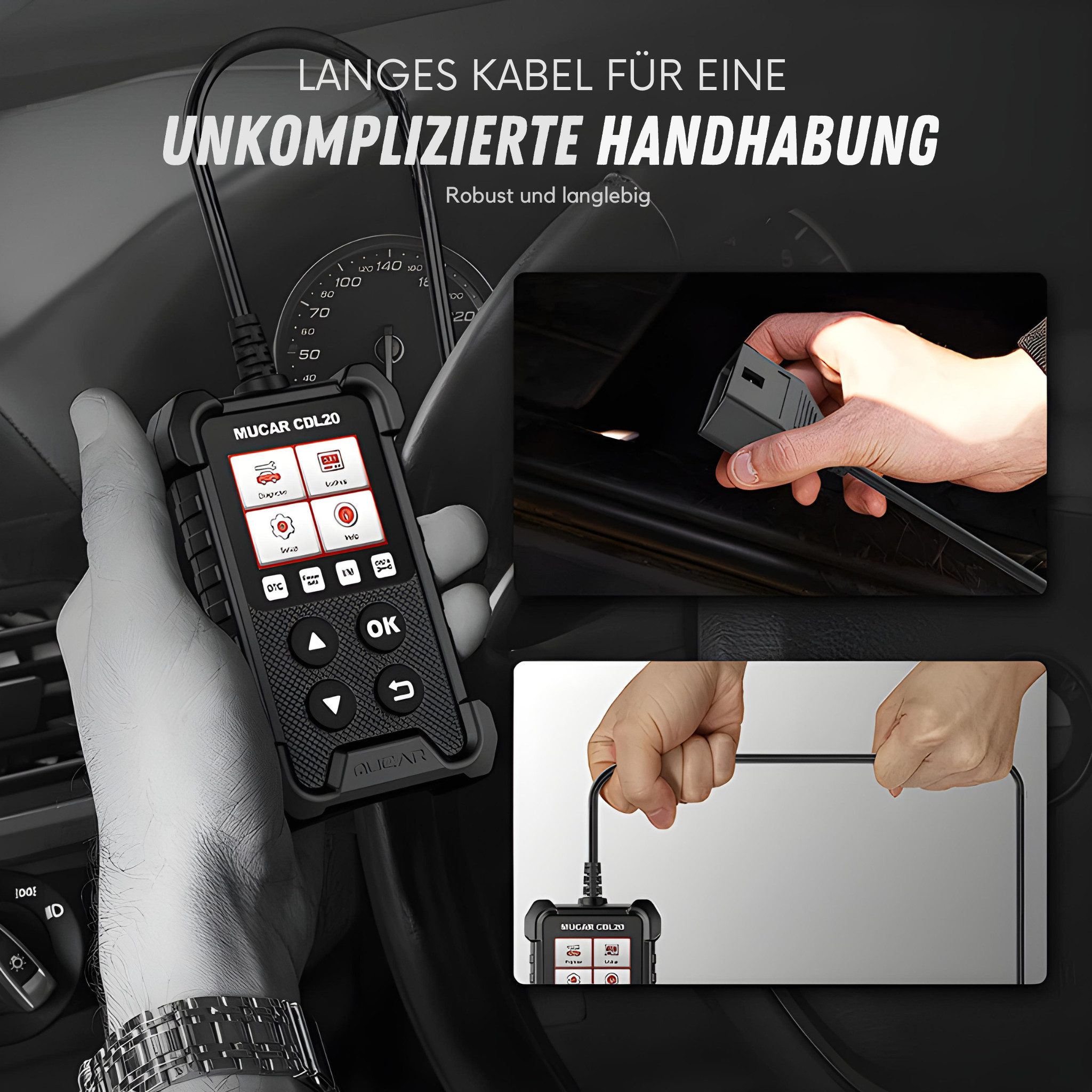 MUCAR OBD2 Car Diagnostic Tool, Professional OBD2 Car Diagnostic Tool, Car Readout, Car Diagnostic Tester, Vehicle Diagnostic Device, Live Parameters, Fault Codes