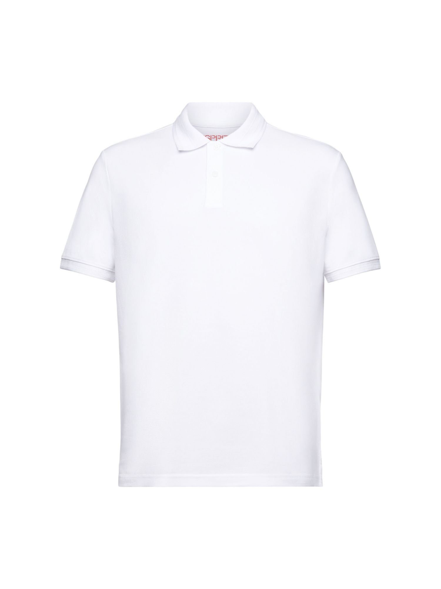 Esprit Poloshirt WHITE Poloshirt Baumwoll-Piqué aus