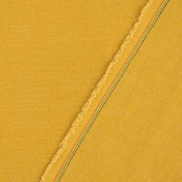 SCHÖNER LEBEN. Stoff Bekleidungsstoff Sorona Leinen Stretch uni ocker gelb 1,34m Breite